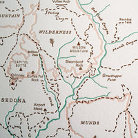 Sedona, Arizona, Letterpress Map