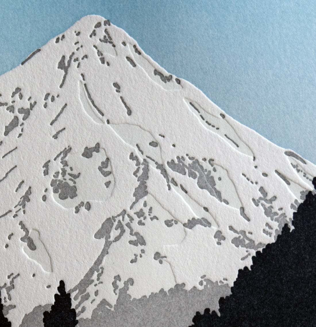 Mount Shasta, California, Letterpress Print