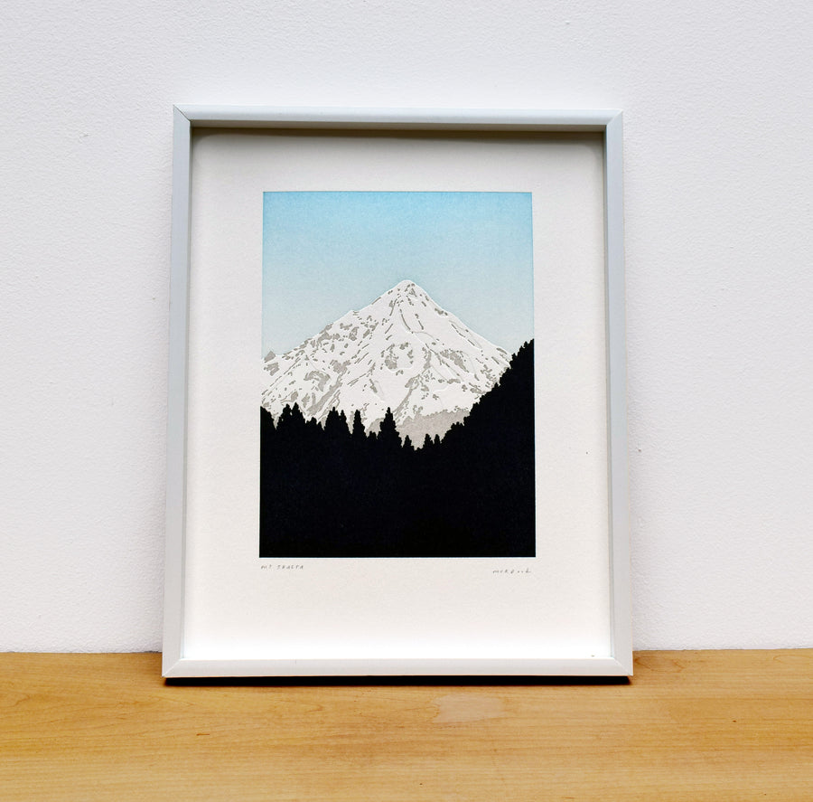 Mount Shasta, California, Letterpress Print