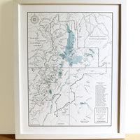 Grand Teton National Park, Jackson Hole, Wyoming, Letterpress Map