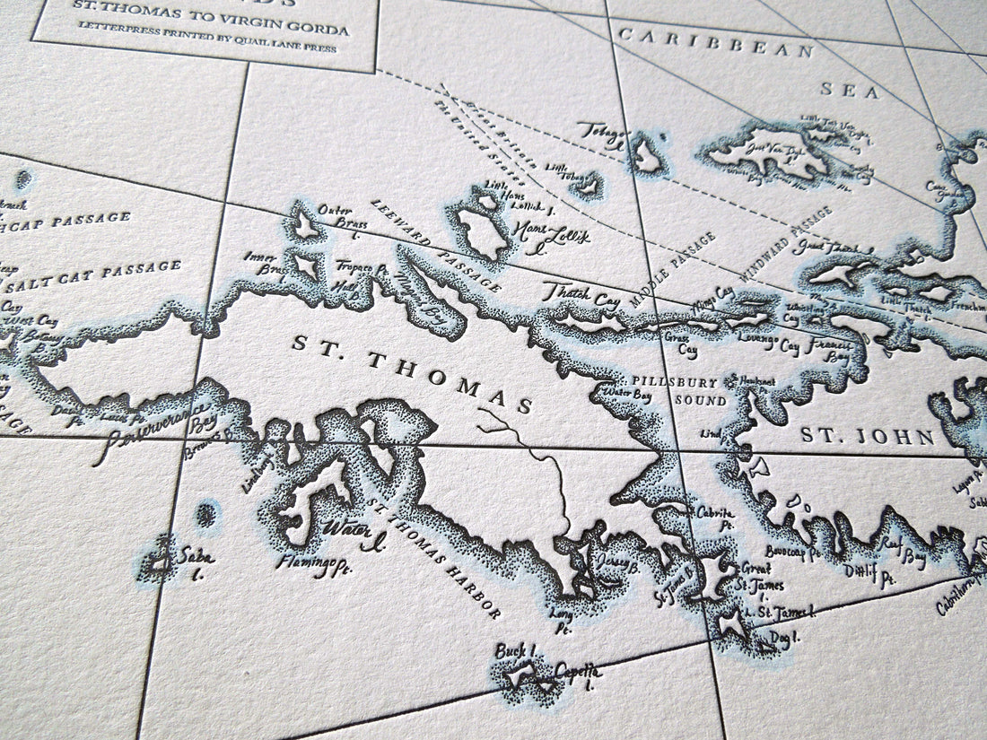 Virgin Islands Map Print (Dark Grey)
