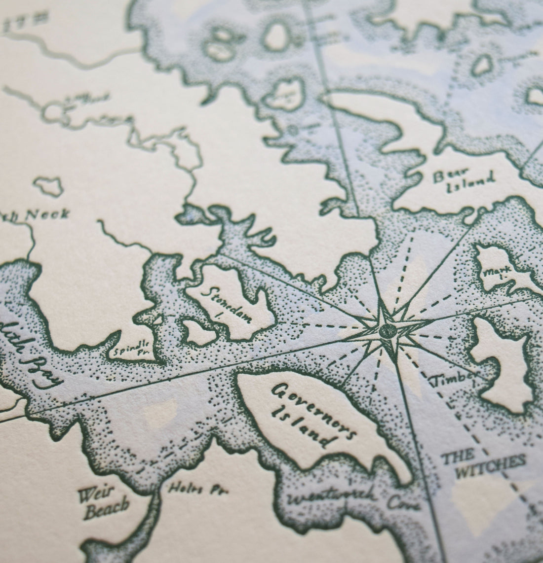 Lake Winnipesaukee, New Hampshire, Letterpress Map